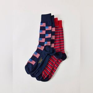 Polo Ralph Lauren Flag Allover Print Crew Sock 2-Pack NWT